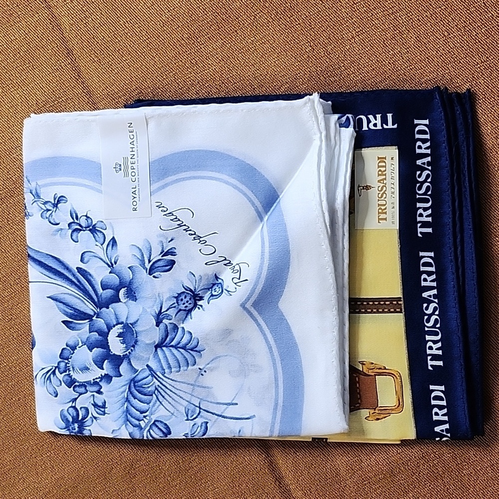 TRUSSARDI, ROYAL COPENHAGEN  HANDKERCHIEF COTTON